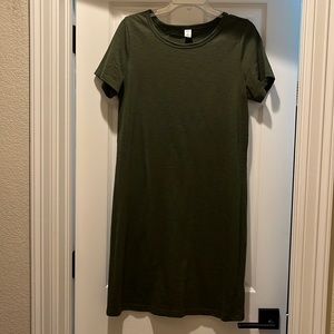 Old Navy Olive Green Short Sleeve Shift Dress Medium Tall